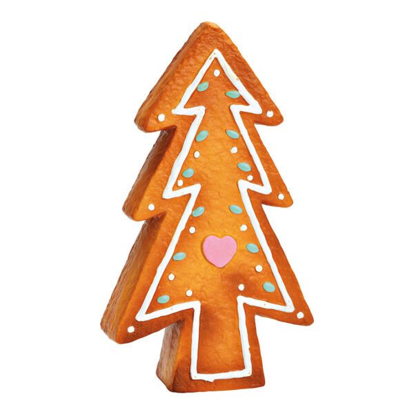 Figura de jengibre con forma de árbol de Navidad de arcilla marrón (ancho x alto x profundidad) 11 x 20 x 4 cm