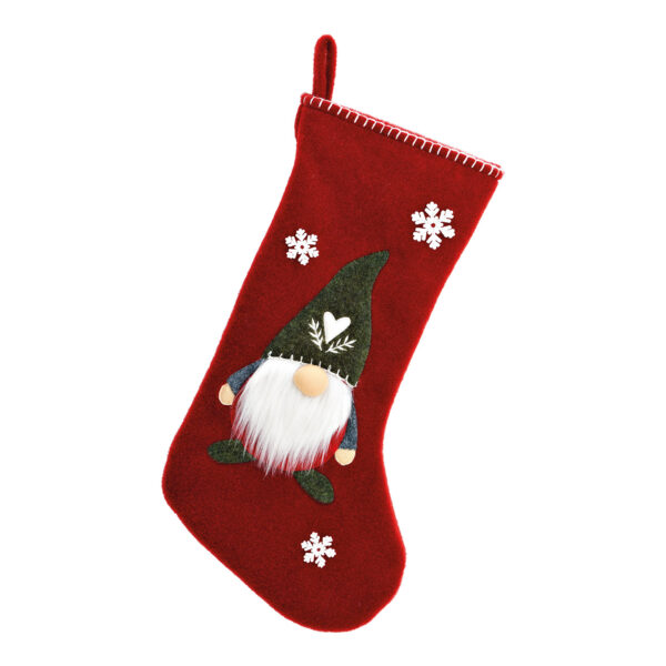 Bota de Papá Noel para colgar de textil color rojo (An./Al./Pr.) 24x49x2cm