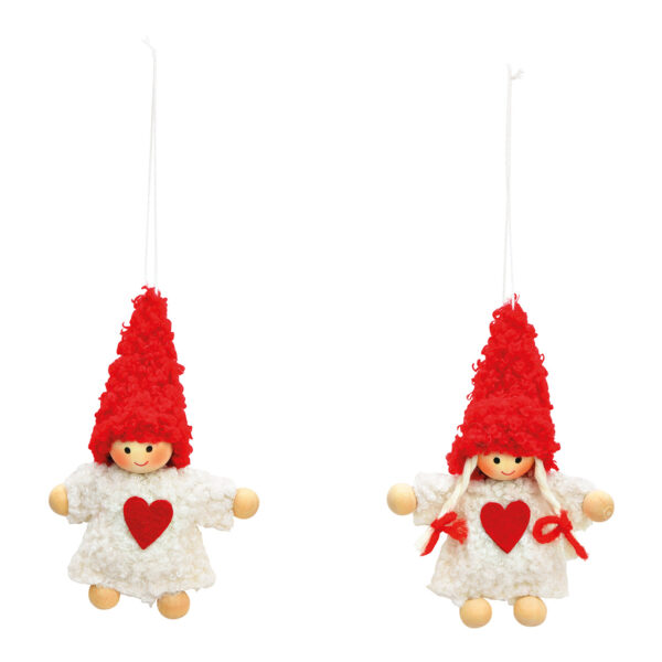 Para colgar infantil de invierno de textil rojo, blanco, 2 surtido, (ancho/alto/fondo) 7x10x3cm