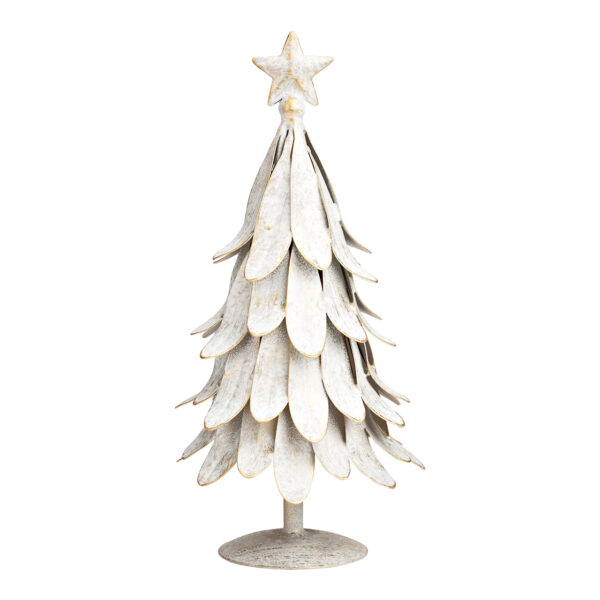 Árbol de Navidad de metal blanco (An./Al./Pr.) 12x26x12cm