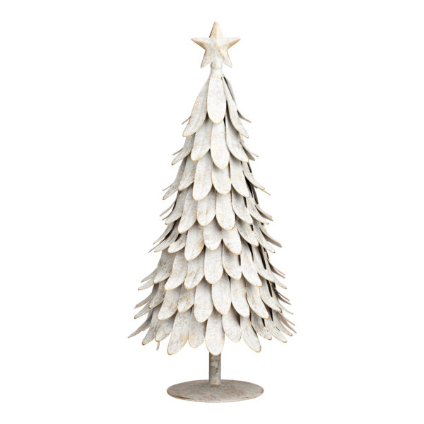 Árbol de Navidad de metal blanco (An./Al./Pr.) 17x38x17cm