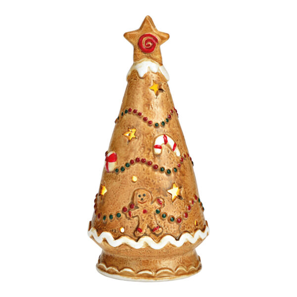 Árbol de Navidad de porcelana con forma de viento en color marrón claro (ancho/alto/profundidad) 8 x 16 x 8 cm