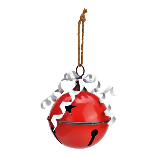 Campana colgante de metal color rojo (An./Al./Pr.) 16x22x16cm