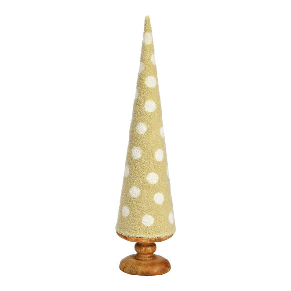 Soporte para árbol de Navidad de madera de mango, tejido beige claro (ancho x alto x profundidad) 13 x 54 x 13 cm