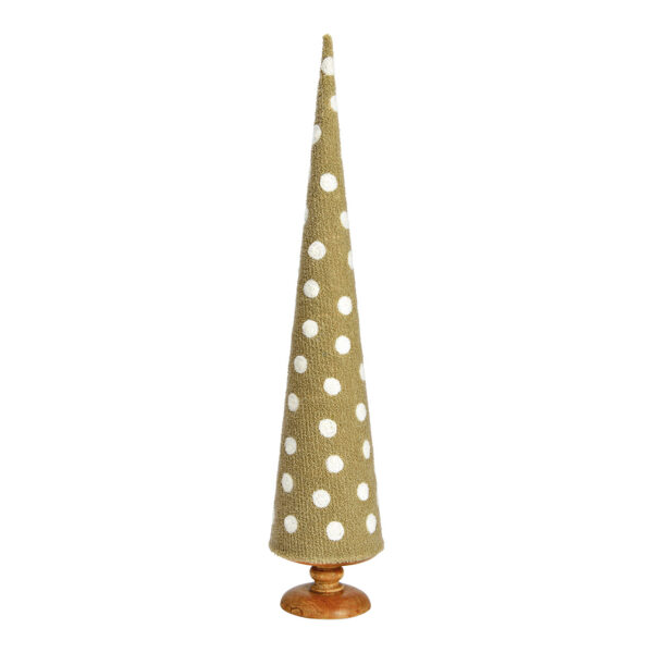 Soporte para árbol de Navidad de madera de mango, tejido beige (ancho x alto x profundidad) 16 x 78 x 16 cm