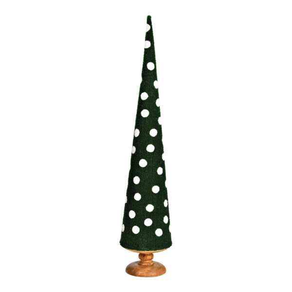 Soporte para árbol de Navidad de madera de mango, tejido verde oscuro (ancho/alto/profundidad) 16 x 78 x 16 cm
