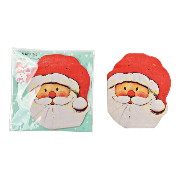 Servilleta de papel/cartón de 12 capas y 3 capas de Papá Noel, color rojo y blanco (ancho/alto) 33 x 33 cm