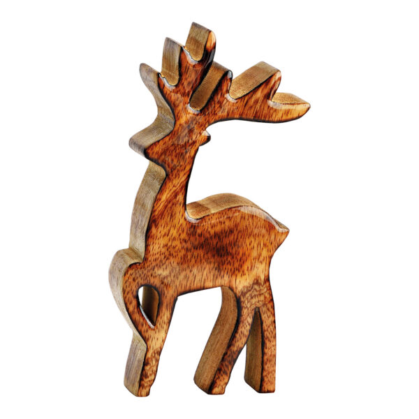 Ciervo madera de mango brillante marrón (ancho/alto/profundidad) 7x16x4cm