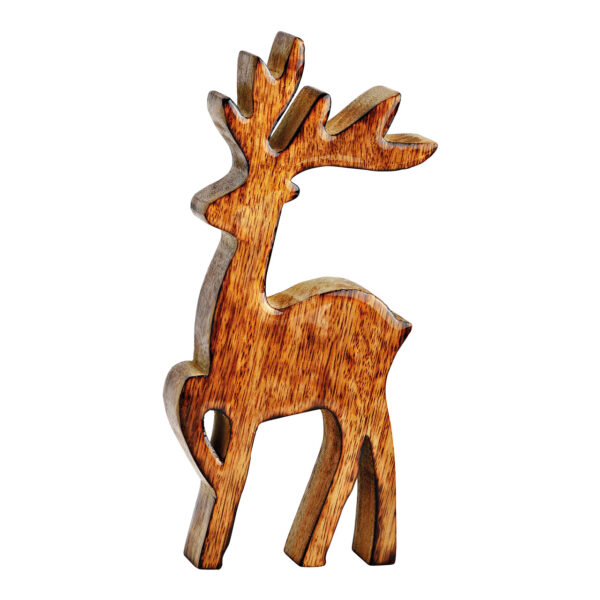Ciervo madera de mango brillante marrón (ancho/alto/profundidad) 9x21x4cm