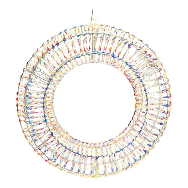 Guirnalda de luces 720 LED con temporizador 6/18, transformador IP44, 24V 6Watt plástico blanco iridiscente (An/Al) 60x60cm Ø60cm