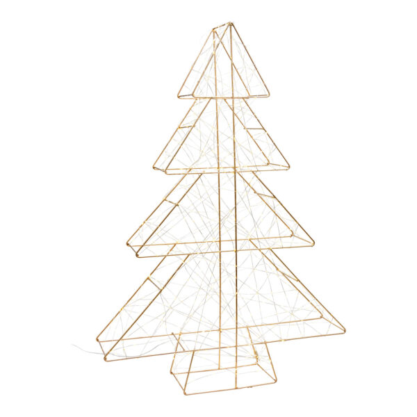 Árbol de Navidad iluminado 720 LED con temporizador 6/18H, blanco cálido, adaptador IP44, 24V 6W de plástico (An/Al/Pr) 57x81x12cm
