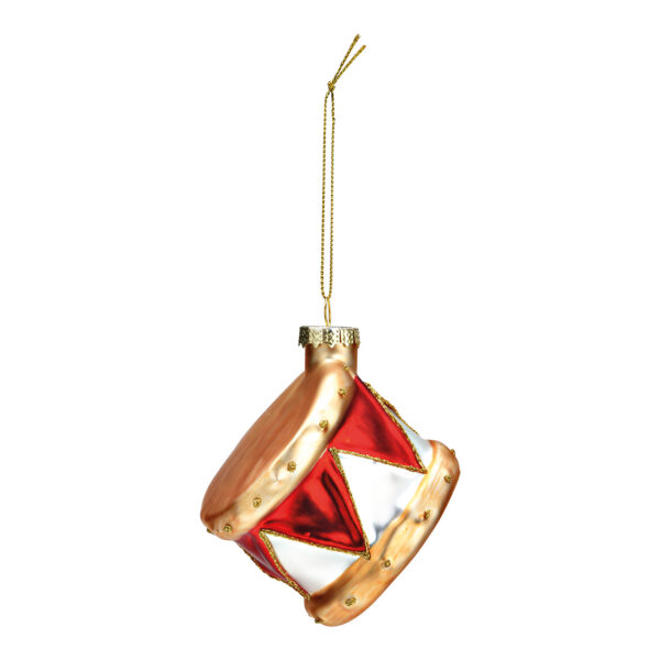 Para colgar navideña de cristal de colores con forma de tambor (ancho, alto y profundidad) 7 x 7 x 7 cm