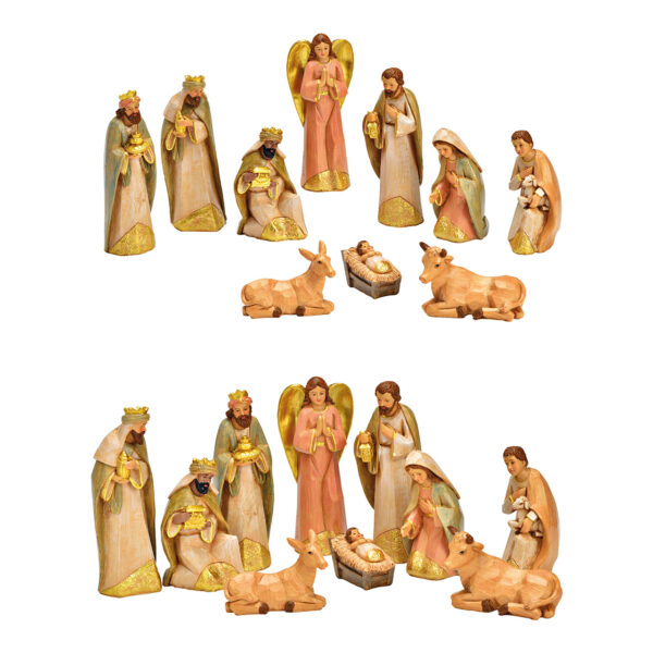 Juego de cuna de 10 piezas, fabricado en poli de colores (alto) 4-15 cm