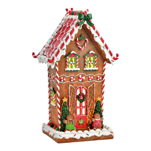 Casita de jengibre con LED, exclusiva 2xAAA de policolor (An./Al./Pr.) 18x31x13cm