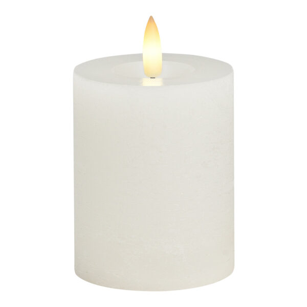Vela LED blanca, luz parpadeante, exclusiva 2xAAA de cera (An./Al./Pr.) 7x9x7cm