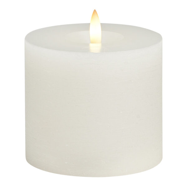 Vela LED blanca, luz parpadeante, exclusiva 3xAA de cera (An./Al./Pr.) 10x9x10cm