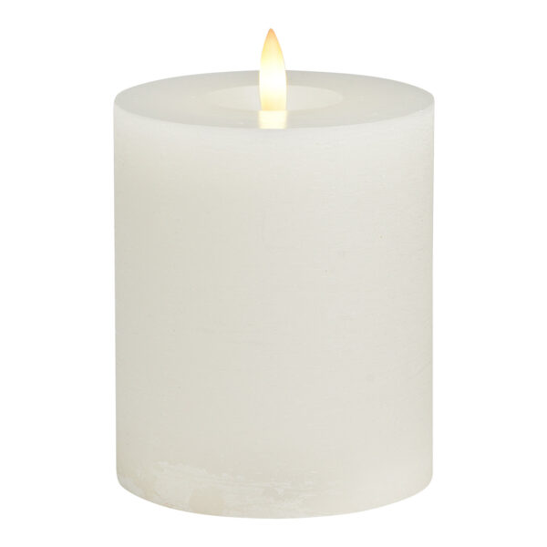 Vela LED blanca, luz parpadeante, exclusiva 3xAA de cera (An./Al./Pr.) 10x12x10cm