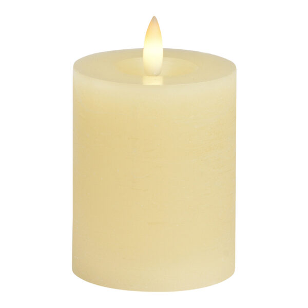 Vela LED crema, luz parpadeante, exclusiva 2xAAA de cera (An./Al./Pr.) 7x9x7cm