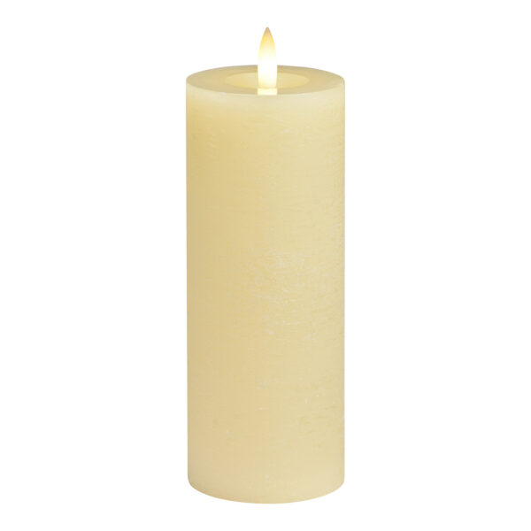 Vela LED crema, luz parpadeante, exclusiva 2xAAA de cera (An./Al./Pr.) 7x18x7cm