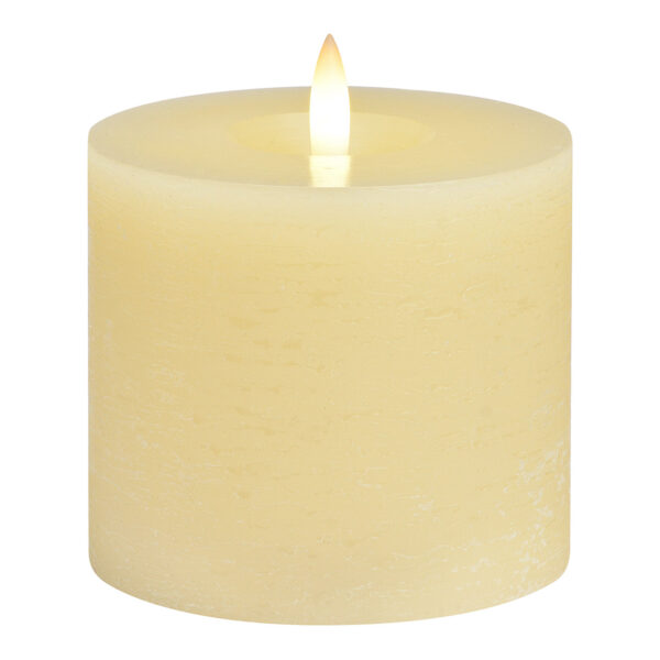 Vela LED crema, luz parpadeante, exclusiva 3xAA de cera (An./Al./Pr.) 10x9x10cm