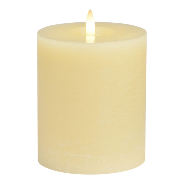 Vela LED crema, luz parpadeante, exclusiva 3xAA de cera (An./Al./Pr.) 10x12x10cm