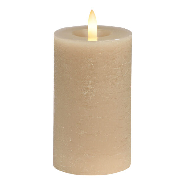 Vela LED beige, luz parpadeante, exclusiva 2xAAA de cera (An./Al./Pr.) 7x12x7cm