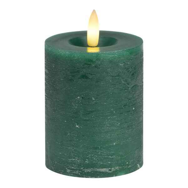 Vela LED verde, luz parpadeante, exclusiva 2xAAA de cera (An./Al./Pr.) 7x9x7cm