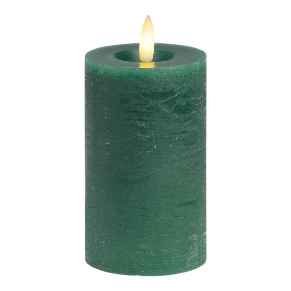 Vela LED verde, luz parpadeante, exclusiva 2xAAA de cera (An./Al./Pr.) 7x12x7cm