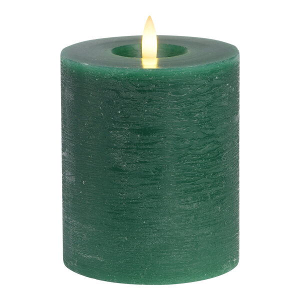 Vela LED verde, luz parpadeante, exclusiva 3xAA de cera (An./Al./Pr.) 10x12x10cm