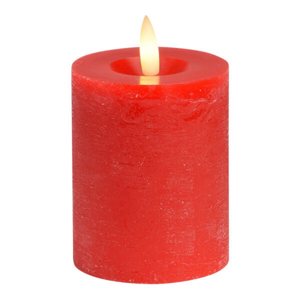 Vela LED roja, luz parpadeante, exclusiva 2xAAA de cera (An./Al./Pr.) 7x9x7cm