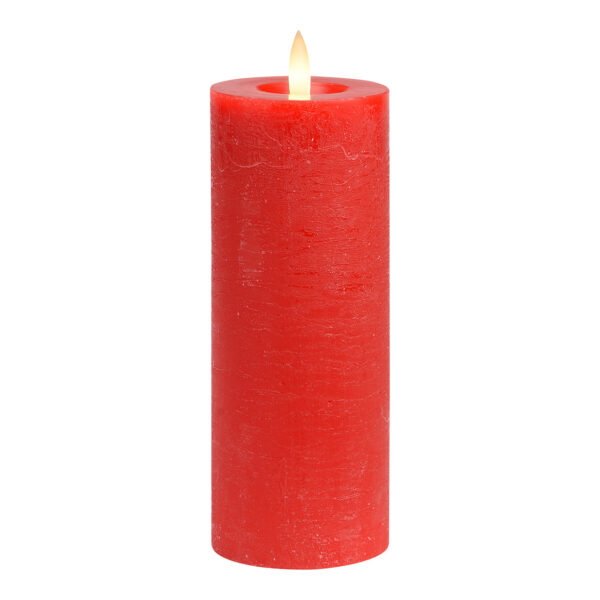 Vela LED roja, luz parpadeante, exclusiva 2xAAA de cera (An./Al./Pr.) 7x18x7cm