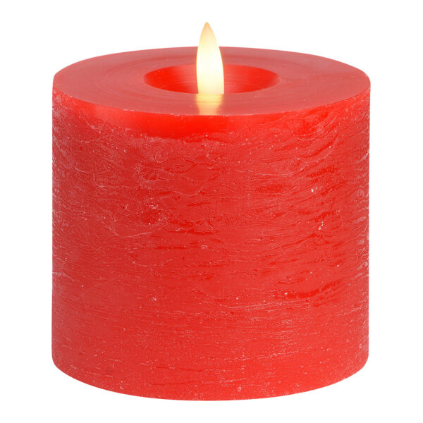 Vela LED roja, luz parpadeante, exclusiva 3xAA de cera (An./Al./Pr.) 10x9x10cm
