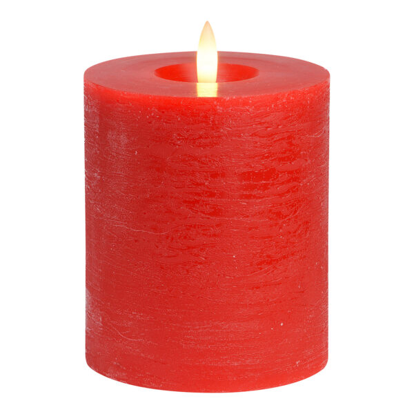 Vela LED roja, luz parpadeante, exclusiva 3xAA de cera (An./Al./Pr.) 10x12x10cm