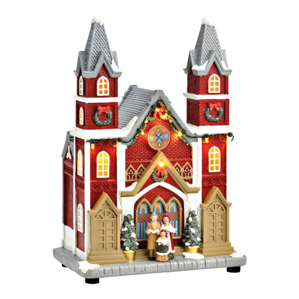 Ayuntamiento con LED y sonido, 3 pilas AA incluidas, fabricado en polietileno rojo (An./Al./Pr.) 19x28x12cm