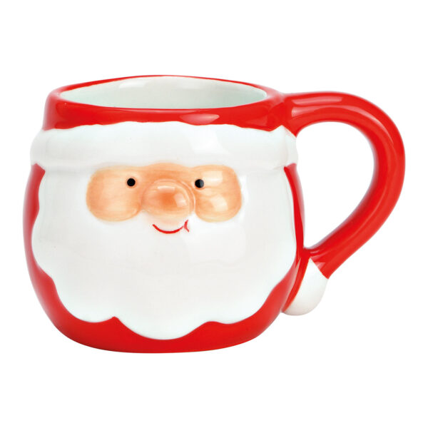 Taza de café espresso de cerámica 3D de Papá Noel roja (ancho/alto/profundidad) 10 x 6 x 7 cm