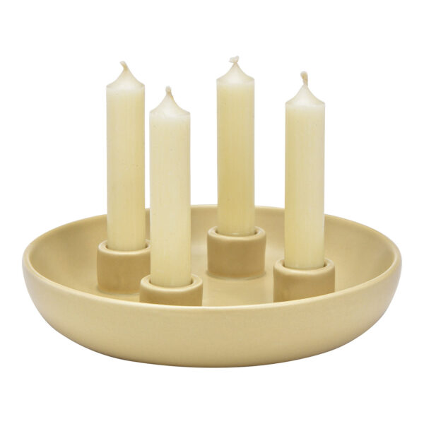 Arreglo de Adviento, portavelas de porcelana beige (An./Al./Pr.) 21x5x21cm