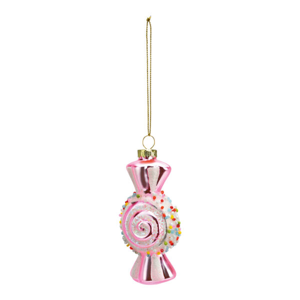 Para colgar navideña para caramelos de cristal de color rosa (An./Al./Pr.) 5x10x3cm