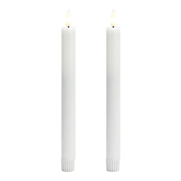 Juego de 2 velas LED de cera blanca (An./Al./Pr.) 2x24x2cm Funcionamiento con pilas 2xAA no incluidas