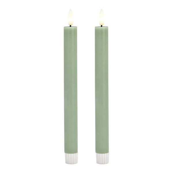 Juego de 2 velas LED, hechas de cera de salvia (An./Al./Pr.) 2x24x2cm, funcionamiento con pilas 2xAA no incluidas
