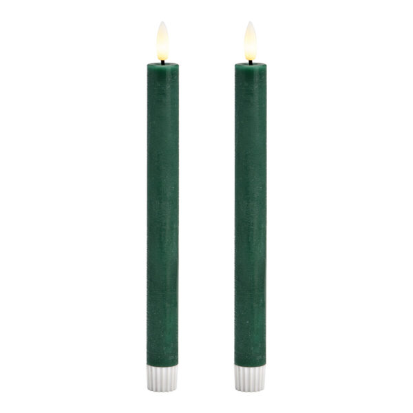 Juego de 2 velas LED de cera verde (An./Al./Pr.) 2x24x2cm Funcionamiento con pilas 2xAA no incluidas