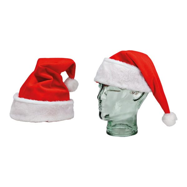 Gorro navideño de tejido premium rojo, blanco (An./Al./Pr.) 30x42x3cm