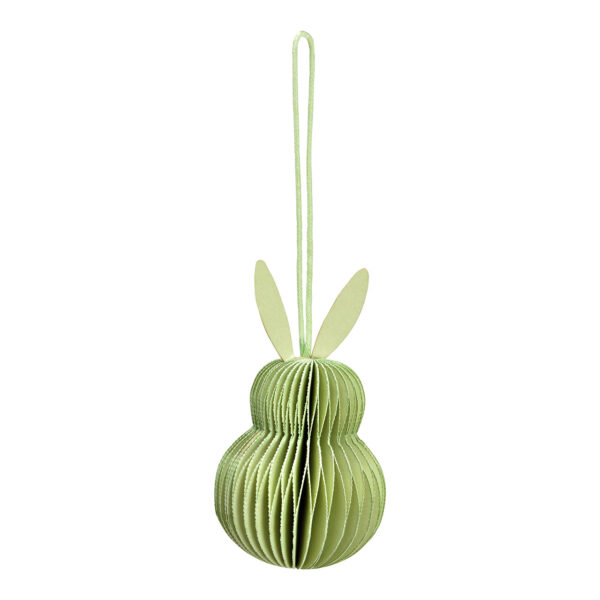 Para colgar Conejito de nido de abeja de papel/cartón verde (An./Al./Pr.) 6x10x6cm