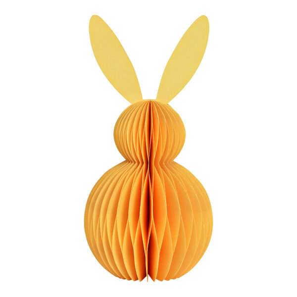 Conejito de panal de abeja de papel/cartón amarillo (An./Al./Pr.) 16x30x16cm