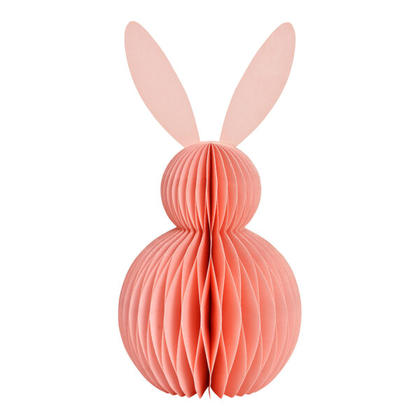 Conejito de panal de abeja de papel/cartón rosa (An./Al./Pr.) 16x30x16cm