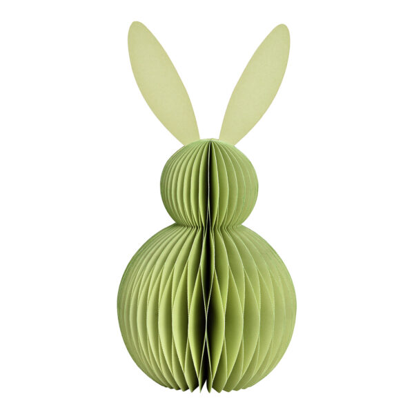 Conejito de panal de abeja de papel/cartón verde (An./Al./Pr.) 16x30x16cm