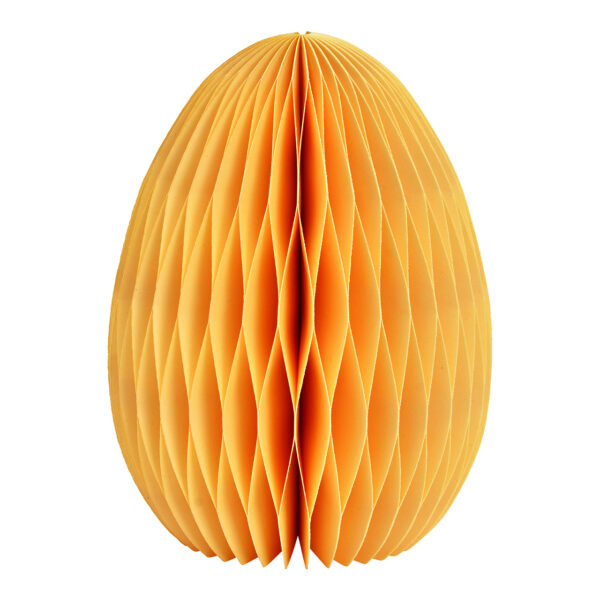 Huevo de Pascua en forma de panal de abeja de papel/cartón amarillo (An./Al./Pr.) 11x15x11cm