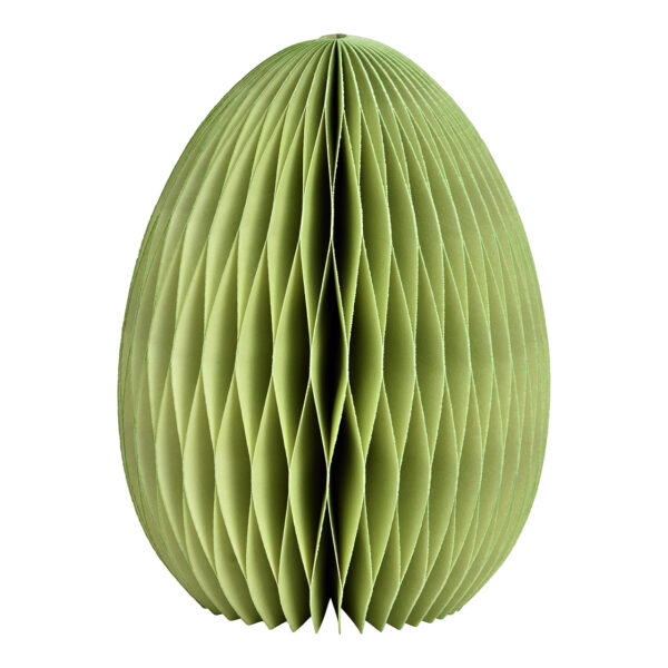 Huevo de Pascua en forma de panal de abeja de papel/cartón verde (An./Al./Pr.) 11x15x11cm
