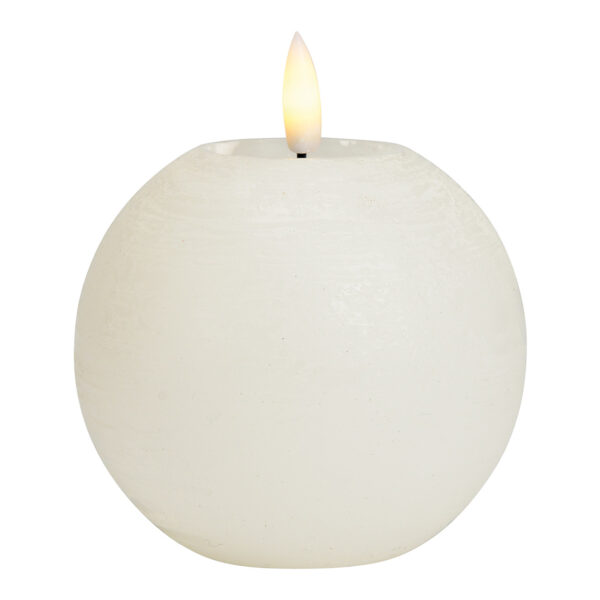 Vela bola LED blanca, luz parpadeante, exclusiva 2xAA de cera (An./Al./Pr.) 10x9x10cm