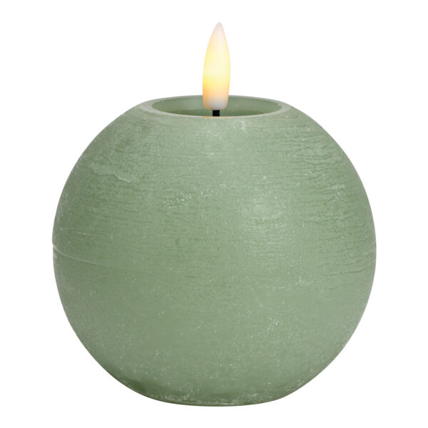 Vela bola LED salvia, luz parpadeante, exclusiva 1xCR2032 de cera (An./Al./Pr.) 10x9x10cm