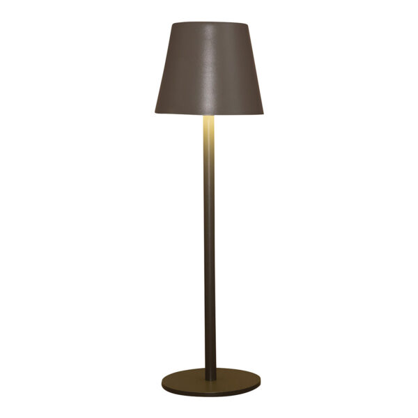 Lámpara de mesa LED blanco cálido regulable con encendido y apagado táctil incluye cable USB de 80 cm fabricada en metal gris mate (an./al./pr.) 11 x 36 x 11 cm apta para uso en exteriores